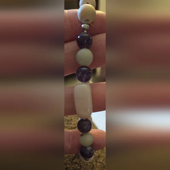 Handcrafted Amethyst & Rose Quartz Bracelet - Picture 4 of 4
